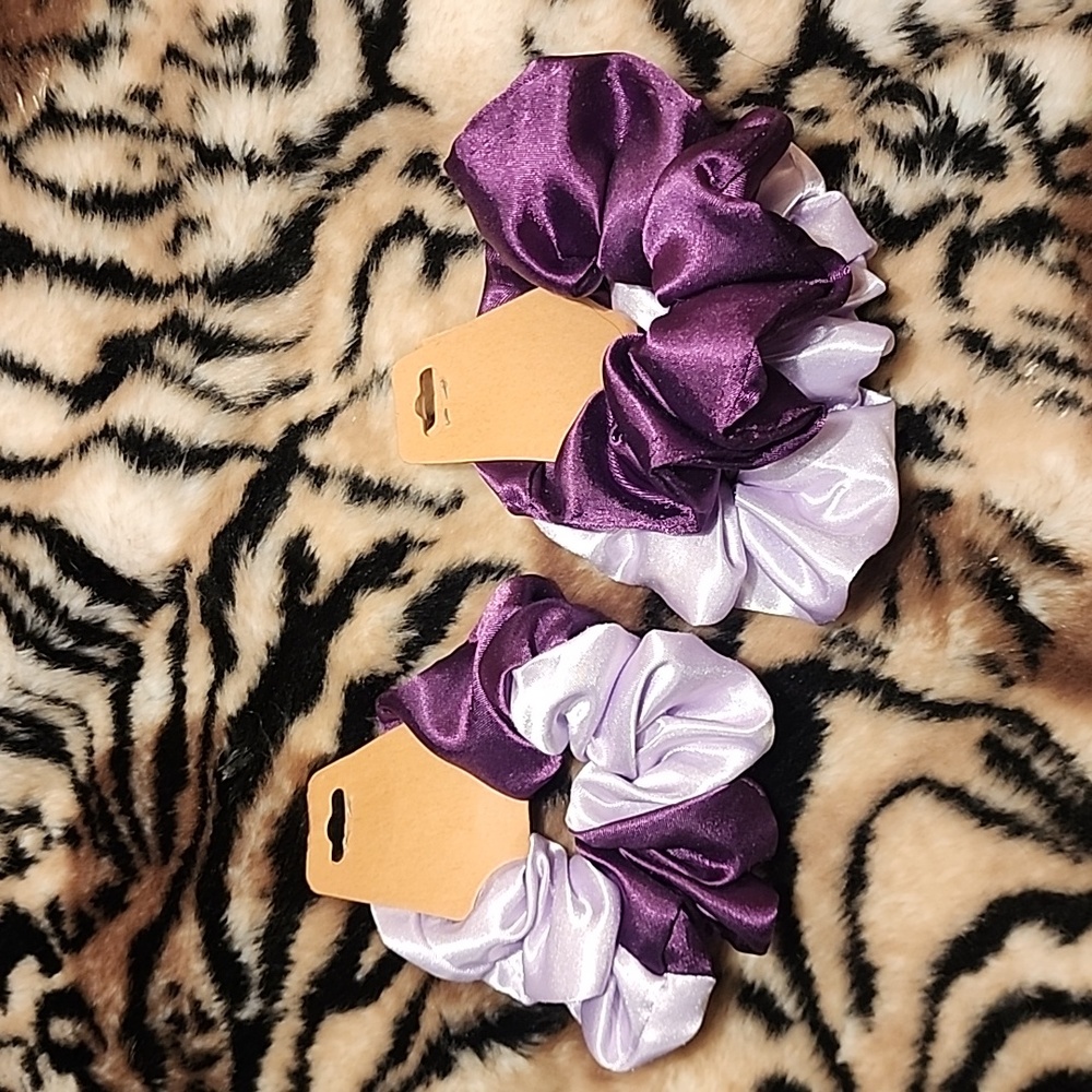 HANDMADE 3 SILKY HAIR SCRUNCHIES - Picture 2 of 4
